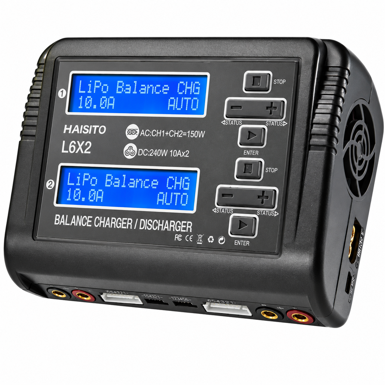 HTRC L6X2 10A AC 150W DC 240W for 1-6S Lipo Smart Dual Battery Discharger For RC Drone - Image 2