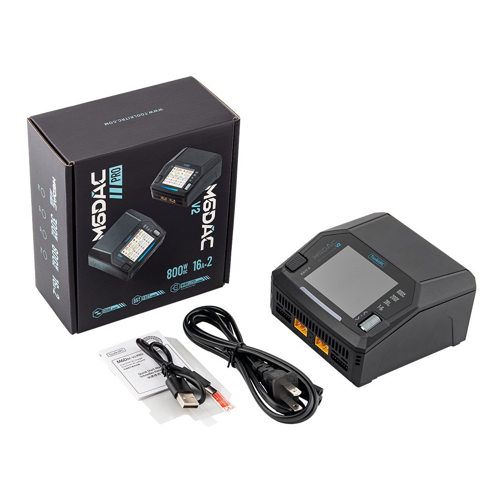 ToolkitRC M6DAC V2 1-6S AC 200W DC 800W 16Ax2 25A Sync Battery Charger - XT60 - Image 6