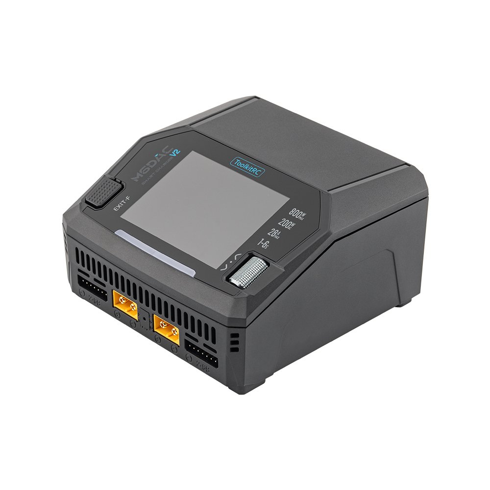 ToolkitRC M6DAC V2 1-6S AC 200W DC 800W 16Ax2 25A Sync Battery Charger - XT60